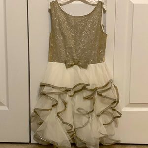 Girls Shimmery Ruffled Dress